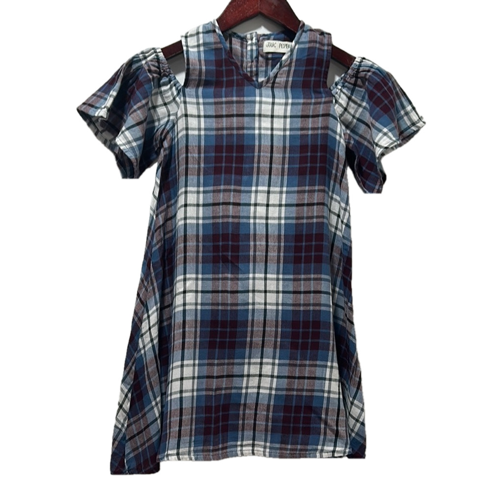 Jak & Peppar Plaid Cold Shoulder Dress size 6 GUC